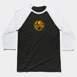 Yellow Undead Yin Yang Zombies Baseball T-Shirt